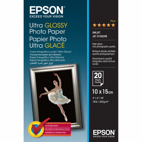 Epson Ultra Glossy Photo Paper 10x15 cm, 20 lis, 300 g S ...