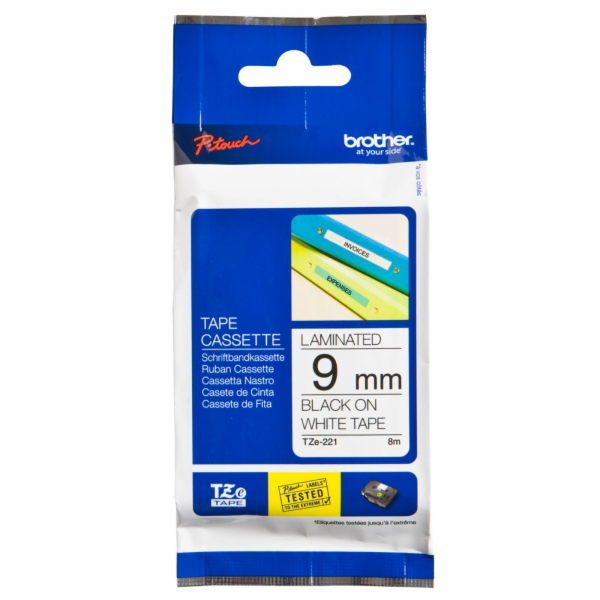 BROTHER TZE221 - kazeta TZ šířky 9mm, laminovaná TZE-221,...