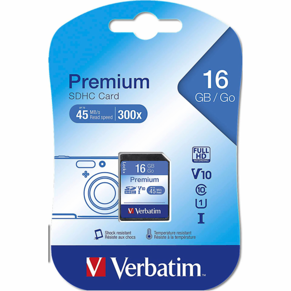 SDHC 16GB CLASS 10       VERBATIM