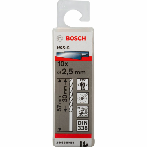 Bosch 10 vrtáku do kovu HSS-G 2,5x30x57mm