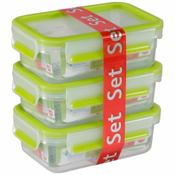 Emsa Food Clip&Close 515583 transp./zelená 0,55l 3x Set