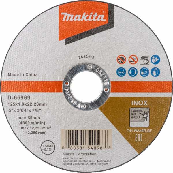 Makita D-65969-12 řezný kotouč 125x1,2mm INOX