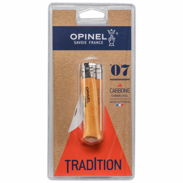 Opinel Taschenmesser No. 07 Carbonklinge mit Holzgriff