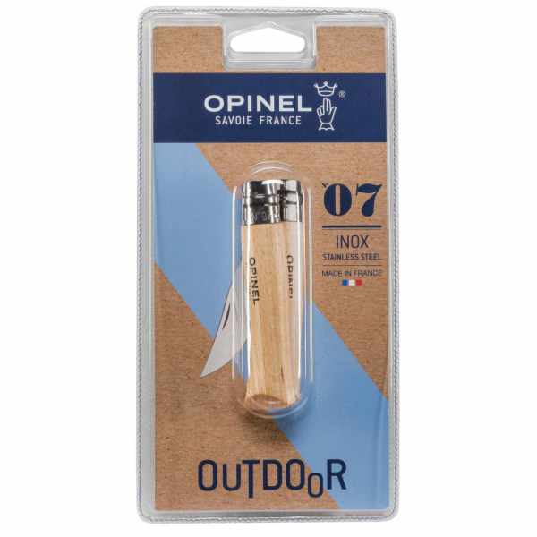 Opinel Taschenmesser No. 07 Edelstahlklinge mit Holzgriff