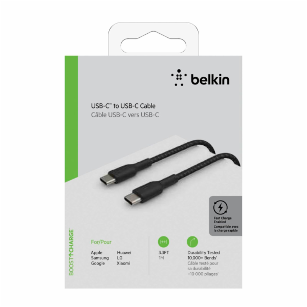 Belkin USB-C/USB-C kabel 1m oplasteny, cerny CAB004bt1MBK
