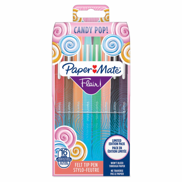 1x16 Paper Mate Felt Tip Pen Flair Candy Pop M