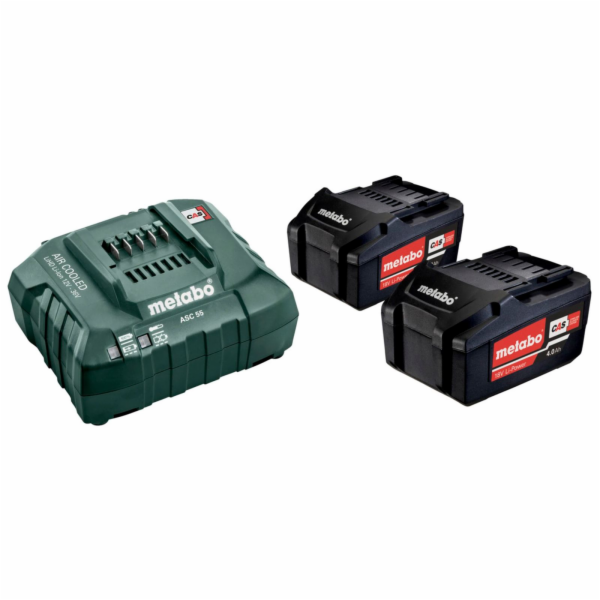 Metabo nabíječka ASC 55 + 2x akumulátor Li-Power 18V/4Ah