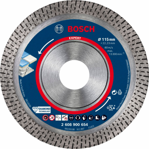 Diamantový řezný kotouč Bosch Expert HardCeramic, O 115 mm