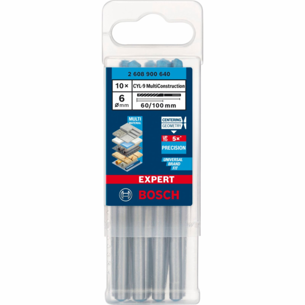 Vrták Bosch Expert CYL-9 MultiConstruction, O 6mm, 10 kusů
