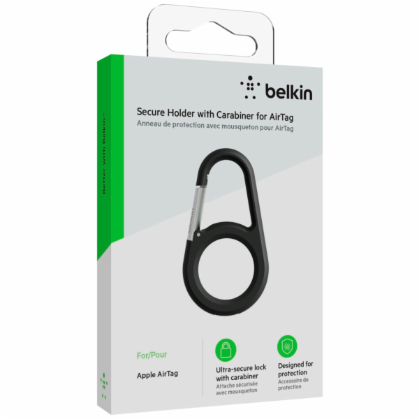 Belkin Secure drzák karabina Apple AirTag, cerný MSC008btBK