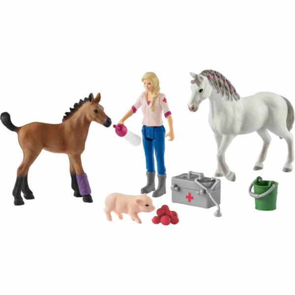 Návštěva lékaře Schleich Farm World u klisny a hříběte, f...