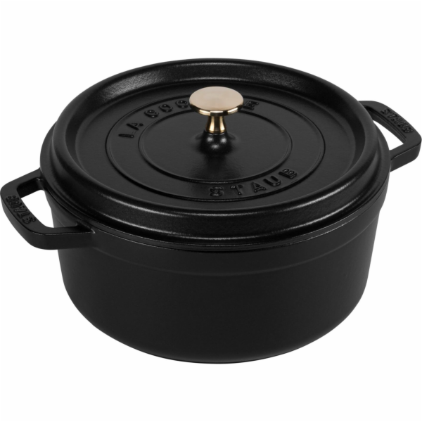 Staub La Cocotte 20cm kulatá, černá, litina