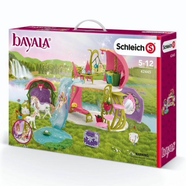 Schleich Třpytivý květinový dům s jednorožci jezerem a stájí