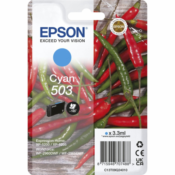 Epson 503 Singlepack - 3.3 ml - azurová - originální - bl...