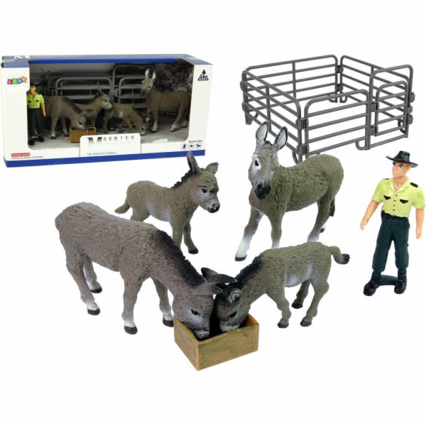 Figurka štíhlá sportovní figurka Set čtyři osly Farmer Fe...