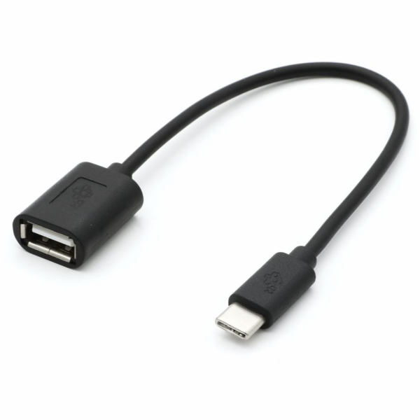 Kabel OTG USB AF - USB C 15cm czarny