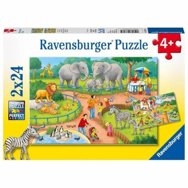 Puzzle 2x24 prvků Den v zoo