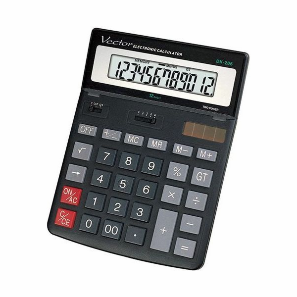 VECTOR CALCULATOR  OFFICE KAV DK-206 BLK  BLACK