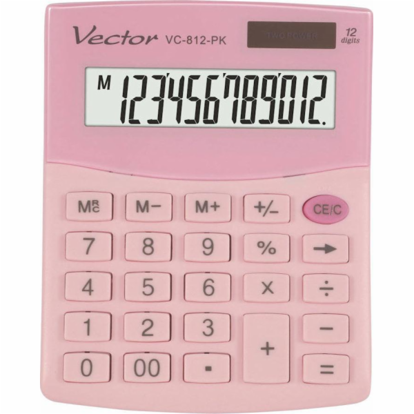 VECTOR OFFICE CALCULATOR KAV VC-812 PK PINK