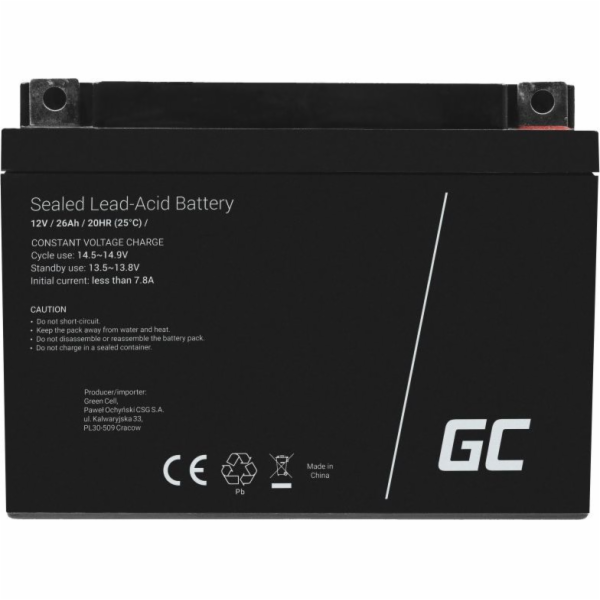Green Cell AGM VRLA 12V 26Ah maintenance-free battery for...