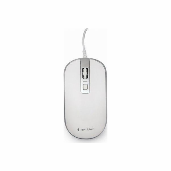 GEMBIRD myš MUS-4B-06-WS, drátová, optická, USB, bílá/stř...
