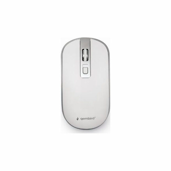 GEMBIRD myš MUSW-4B-06, bílo-stříbrná, bezdrátová, USB na...