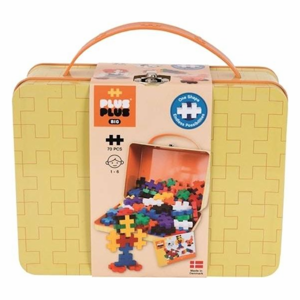 Plus plus velké bloky - kovový žlutý kufr 70 prvků