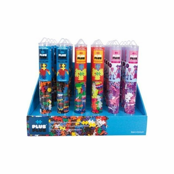 Klocki Plus Plus Tuby basic, neon, brokat display 24 sztuki