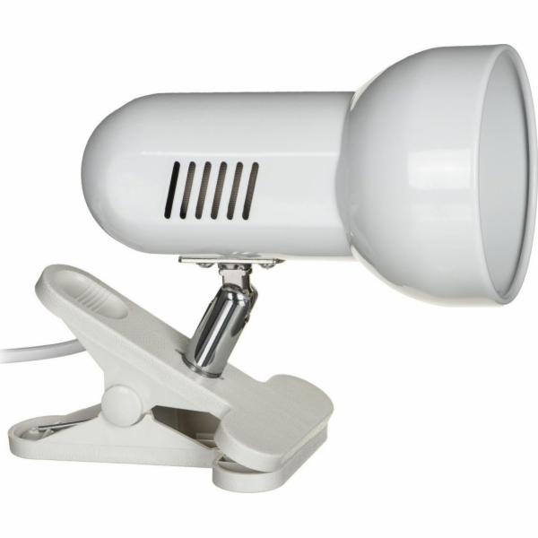 Activejet Stolní lampa s klipem, bílá, kov, závit E27