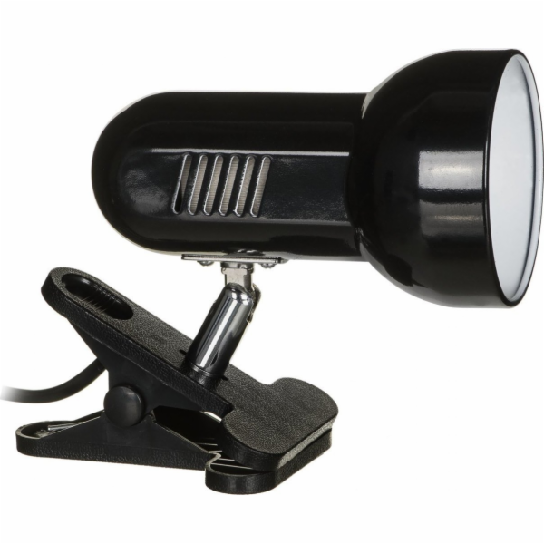 Activejet Stolní lampa s klipem, černá, kov, závit E27