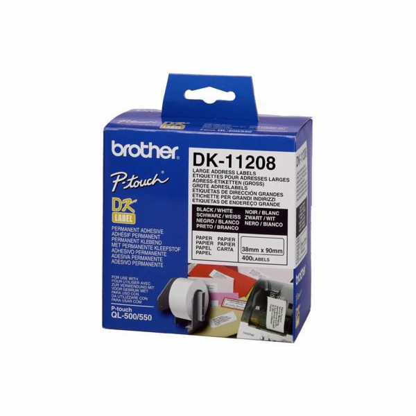 Brother páska DK-11208 (černá na bílé)