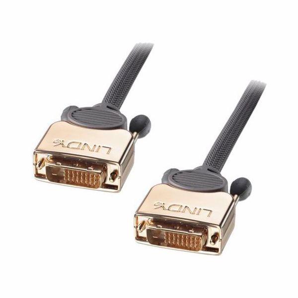 Kabel Lindy DVI-D - DVI-D 0,5 m zlatý (37140)
