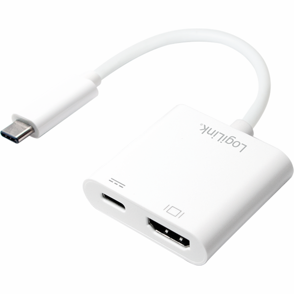 LogiLink USB-C – adaptér HDMI + USB-C bílý (DisplUA0257)