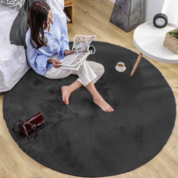 Strado Kulatý koberec Rabbit Strado 110x110 DeepGrey (Gre...