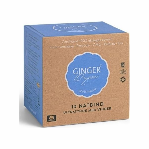 Ginger Bio GINGER ORGANIC_ Hygienické vložky na noc 10 ks