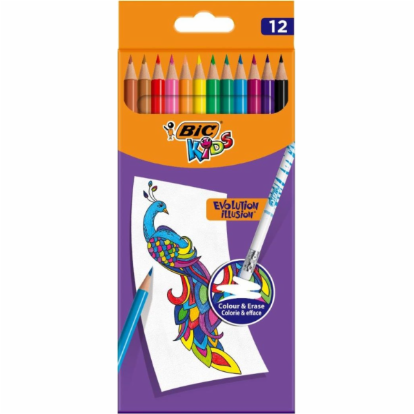 Tužkové pastelky Bic Kids Evolution Illusion 12 barev BIC