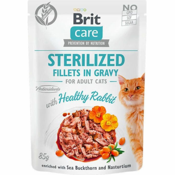 BRIT  Care Cat Pouch Sterilized - kuřecí řízky v omáčce, ...