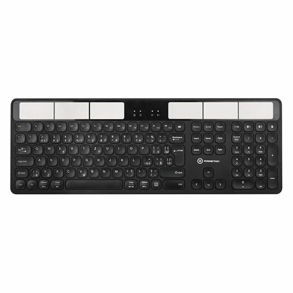Klawiatura Powerton SolarSlim Bezprzewodowa Czarna US (WP...