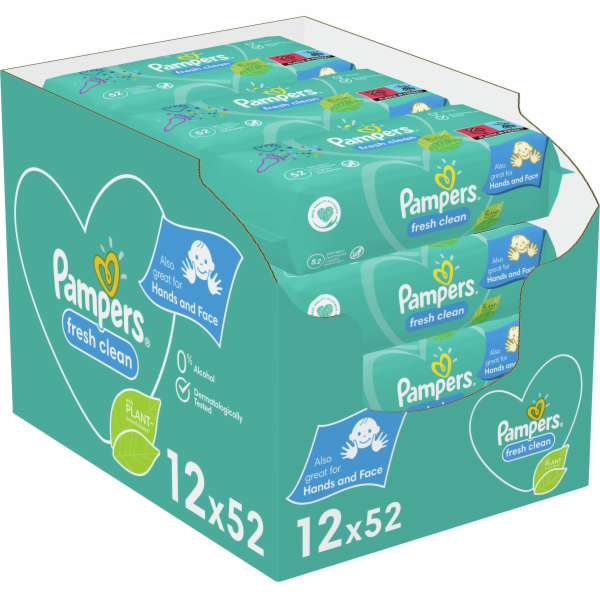 Pampers Fresh Clean 81688057  Baby Wipes 12 Packs = 624 W...