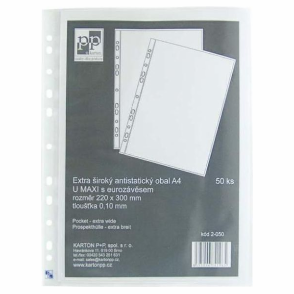 P+P karton Krystalový obal na dokumenty Maxi A4 100mic. 5...