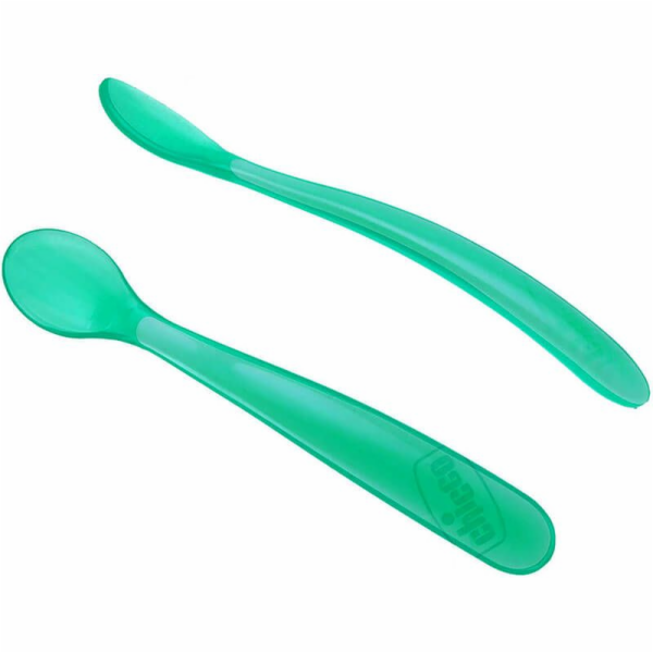 Chicco Dětská lžička zelená 2 ks (TOW006006)