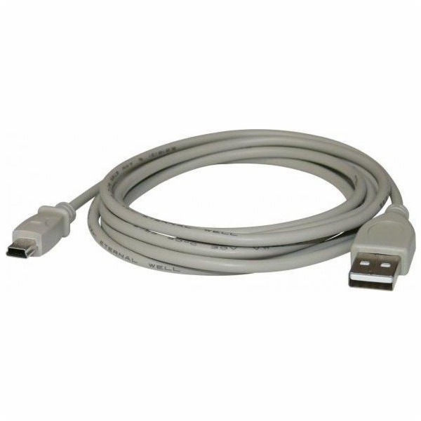 Logo kabelu USB USB-A – miniUSB 2 m šedý (17065)