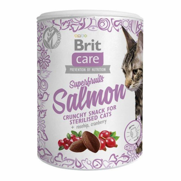 Brit Care Cat Snack Superfruits Salmon  100g pamlsky pro ...