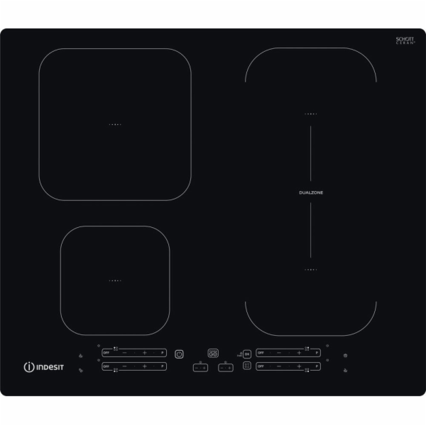 Indesit IB 65B60 NE Black Built-in 59 cm Zone induction h...