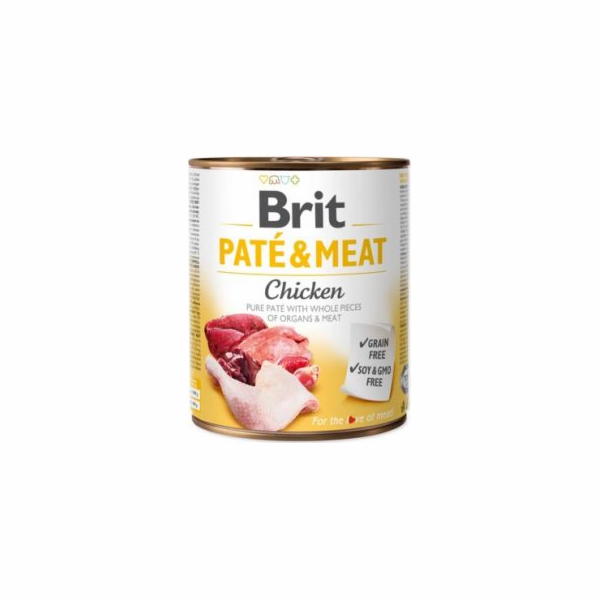BRIT  Pate & Meat Dog Chicken 800g plechovka