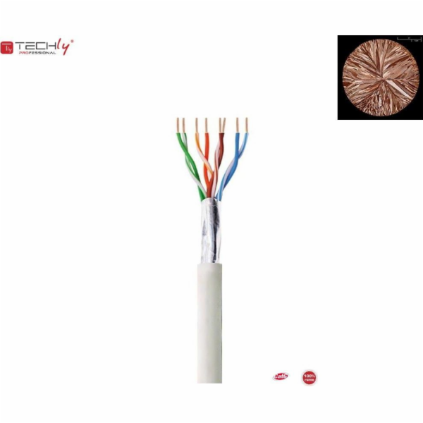 Techly TechlyPro Instalační kabel F/UTP Cat6 4x2 pramenný...