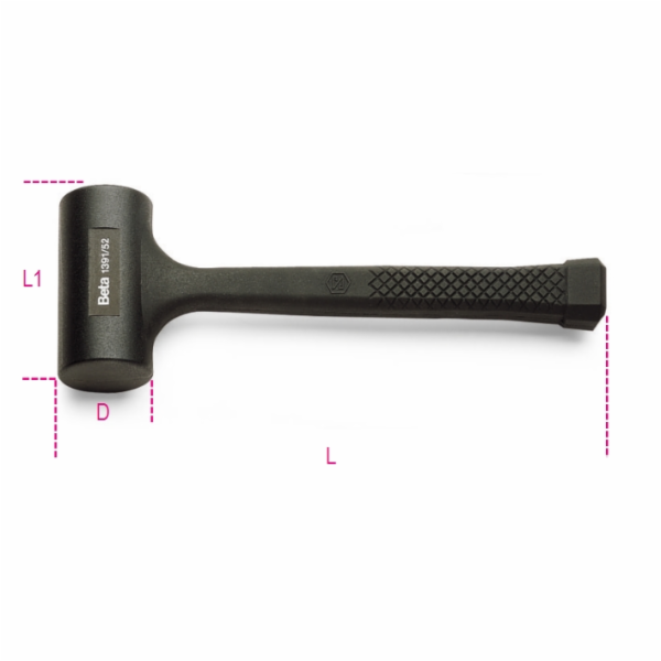 BETA Plastová rukojeť bez zpětného rázu 320 mm (1391/50)