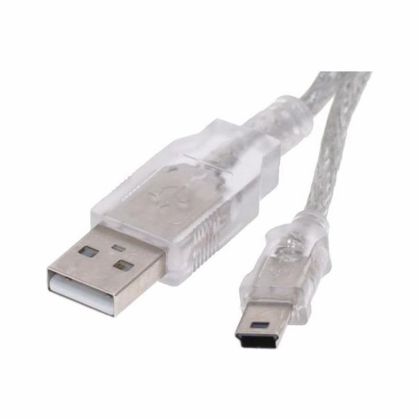 Logo kabelu USB USB-A - miniUSB 0,6 m průhledný (31184)