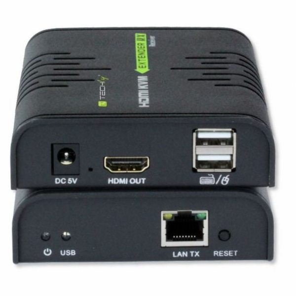 Techly KVM Extender HDMI + USB přepínač (myš, klávesnice)...
