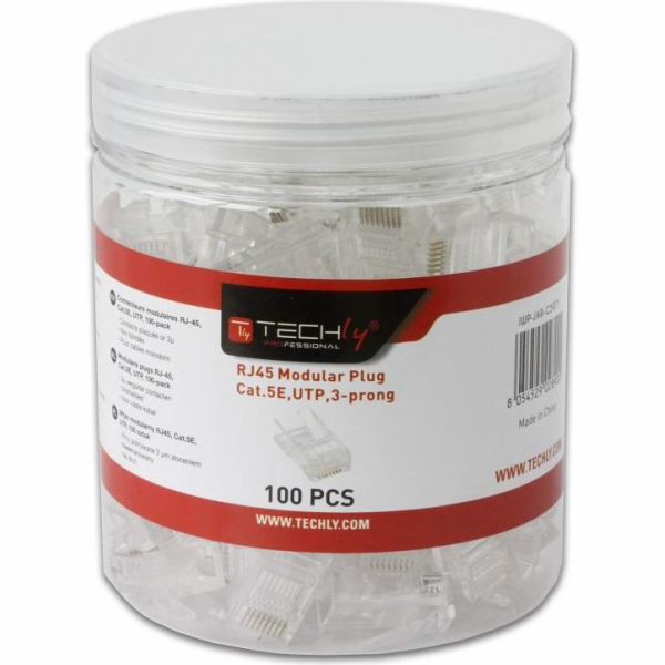 Wtyk modularny RJ45 UTP 8P8C cat.5e na drut 100szt.